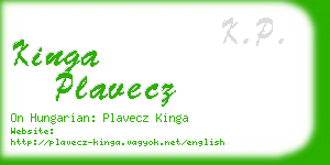 kinga plavecz business card